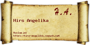 Hirs Angelika névjegykártya
